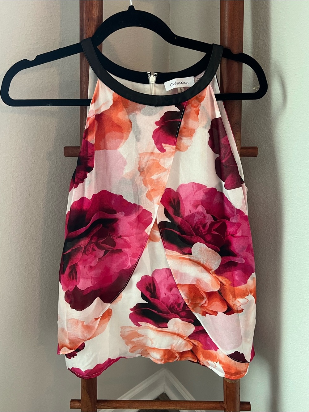 Calvin Klein Pink & Orange Floral Halter Camisole